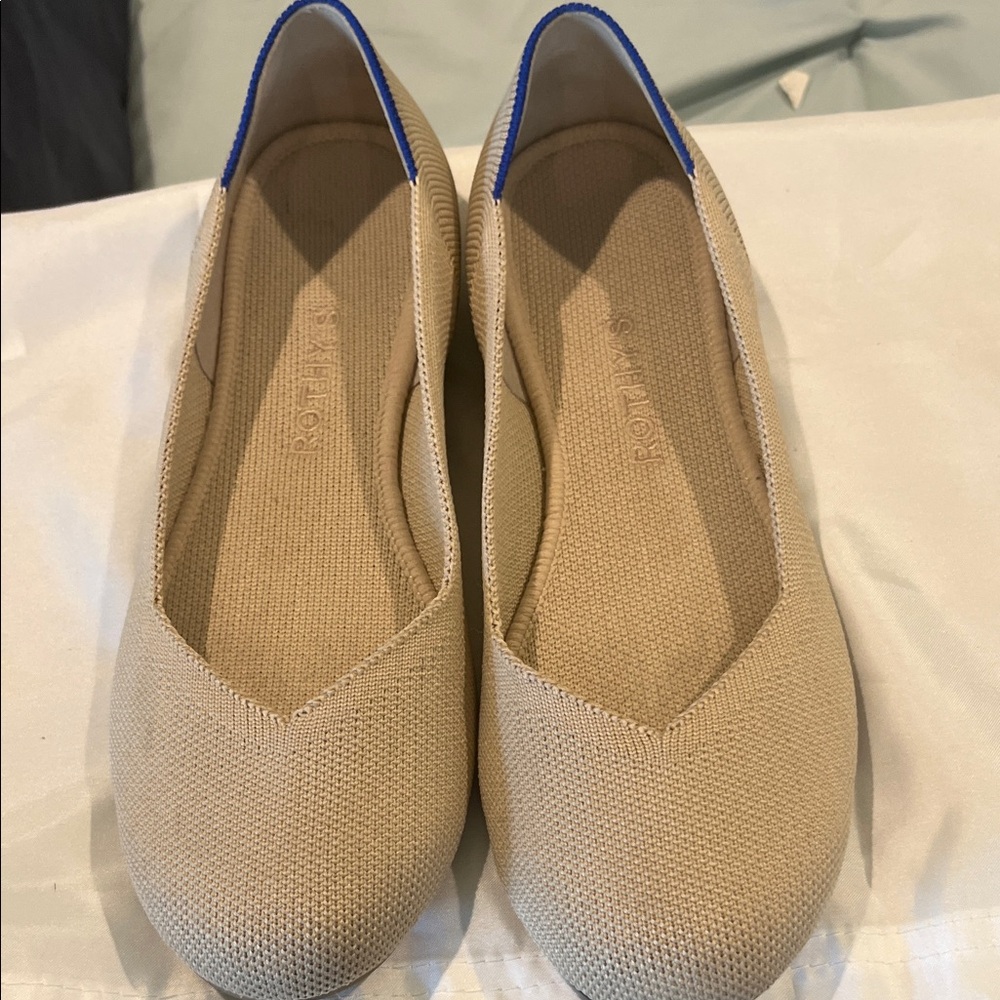 Rothy's Beige and Blue Women's Flats